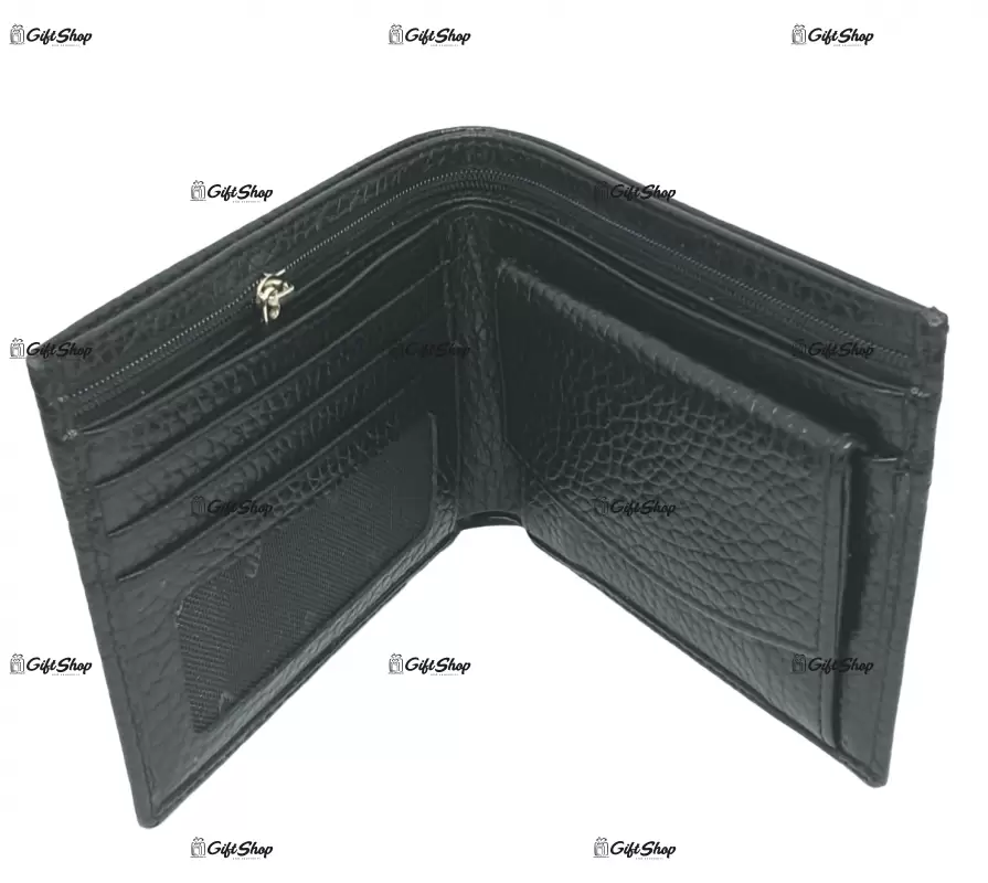 Portofel piele barbati, model desisan black 3